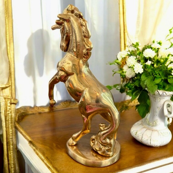 Elegant Vintage Unicorn Solid Brass Statue Art Figurine - Picture 2 of 15